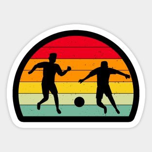 Retro Soccer Sunset Football Player Sticker